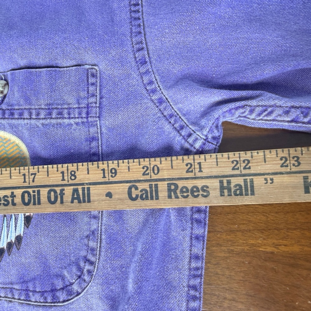Coldwater Creek Button Down Women S Purple Buffalo Graphic Western Shirt - Picture 6 of 6